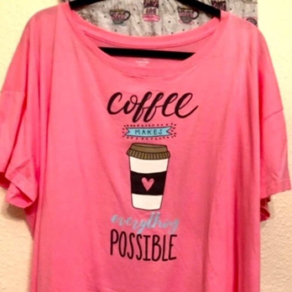 💖SOLD OUT💖 COFFEE LIGHTWEIGHT COFFEE PJs PAJAMAS - Picture 2 of 3